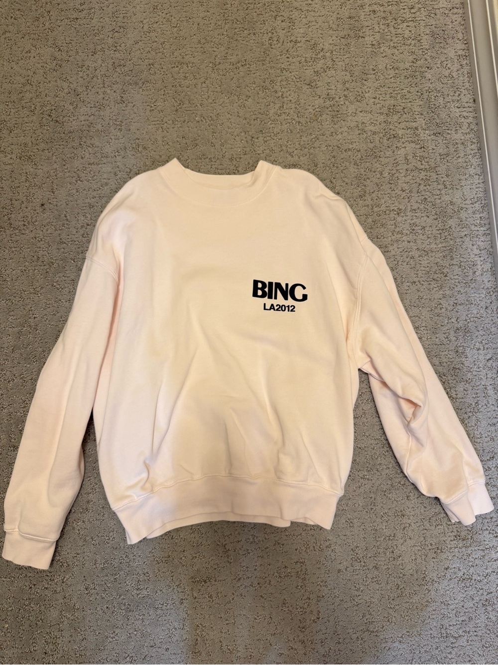 ANINE BING LA2012 Light Pink Crewneck Sweatshirt